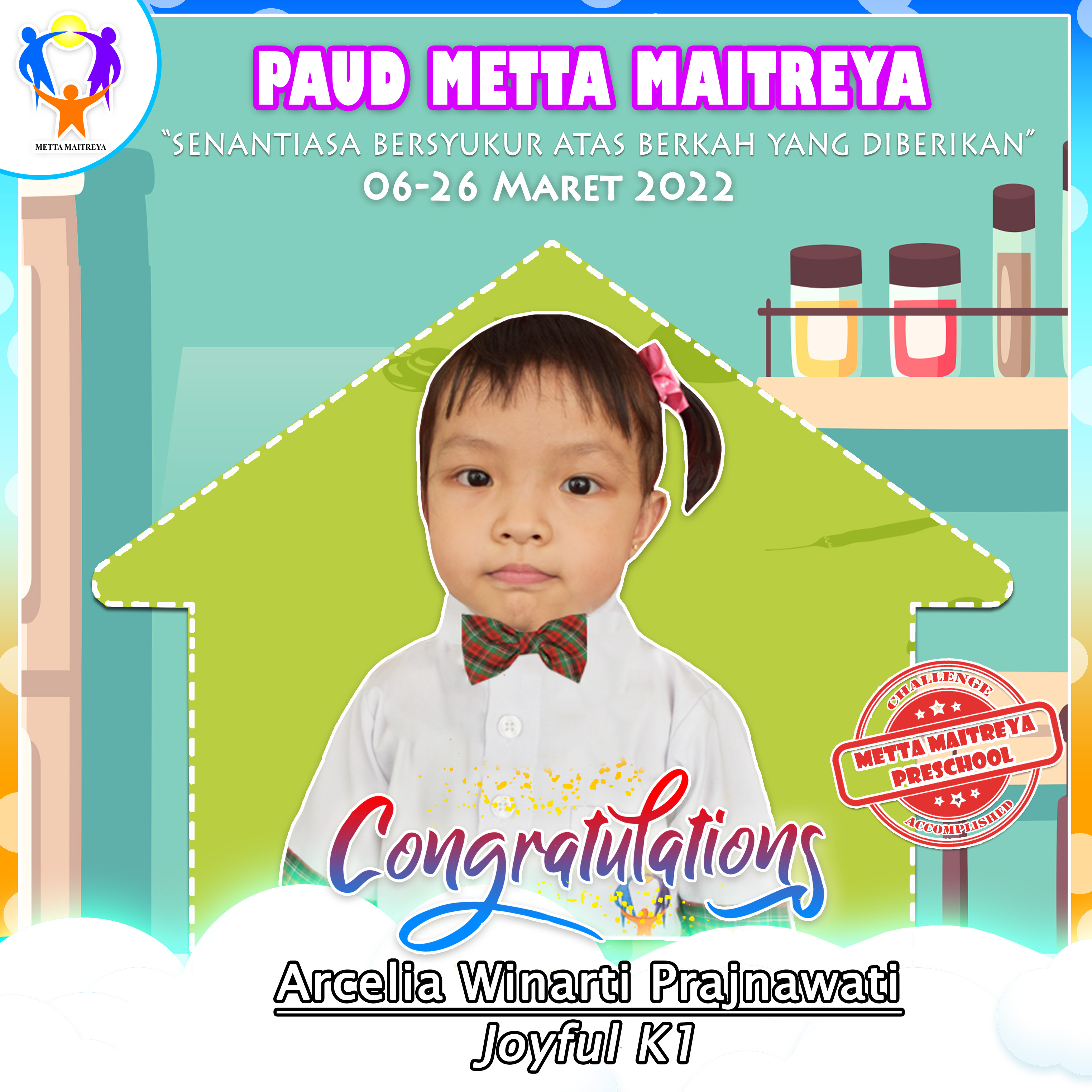 Pemenang 21 Days Good Habit Challenge "Senantiasa Bersyukur atas Berkah yang Diberikan" | PAUD METTA MAITREYA